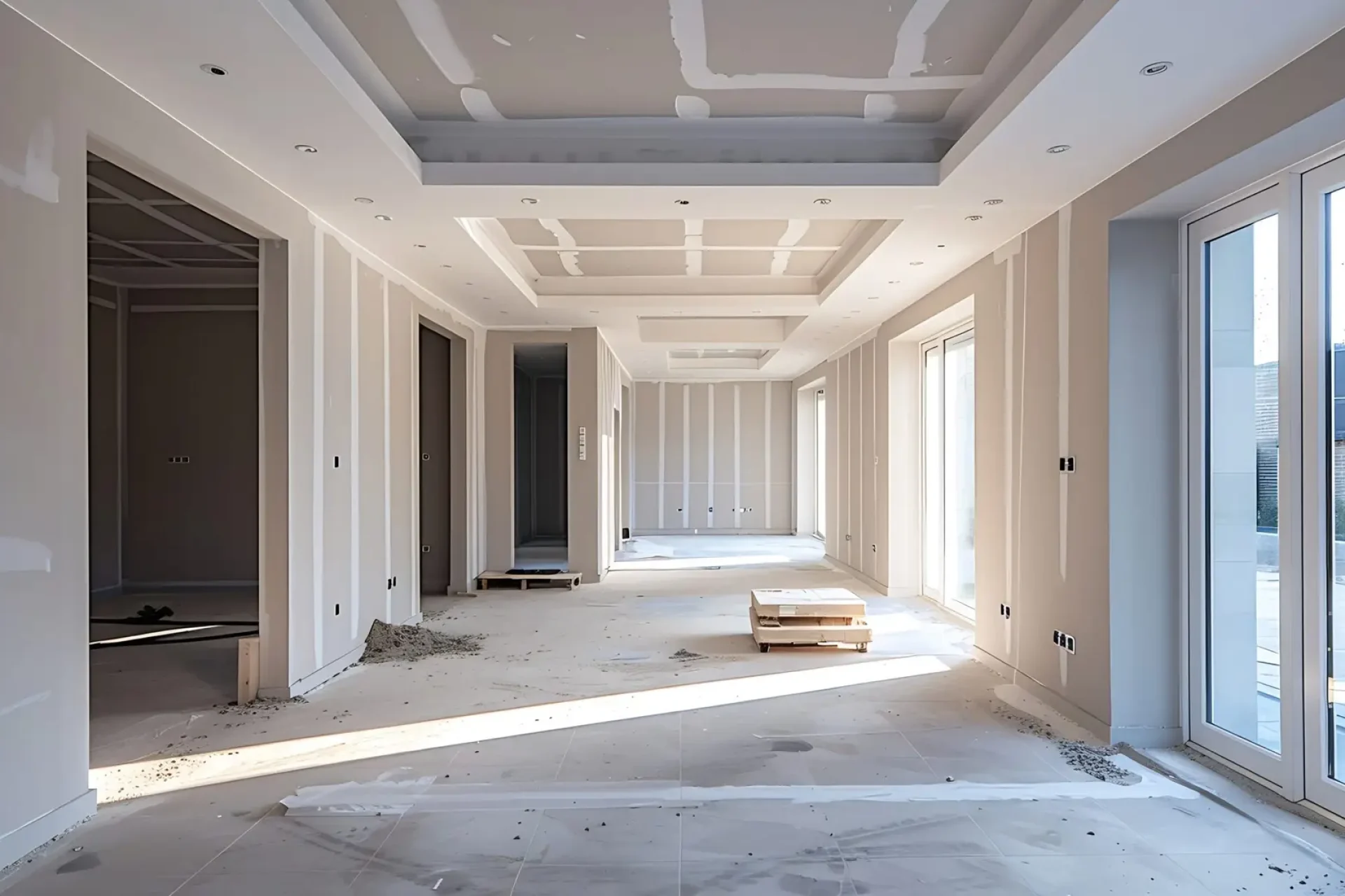 Residential interior with drywall installation in progress by GIL Renovation Services, serving Jacksonville and North Florida.